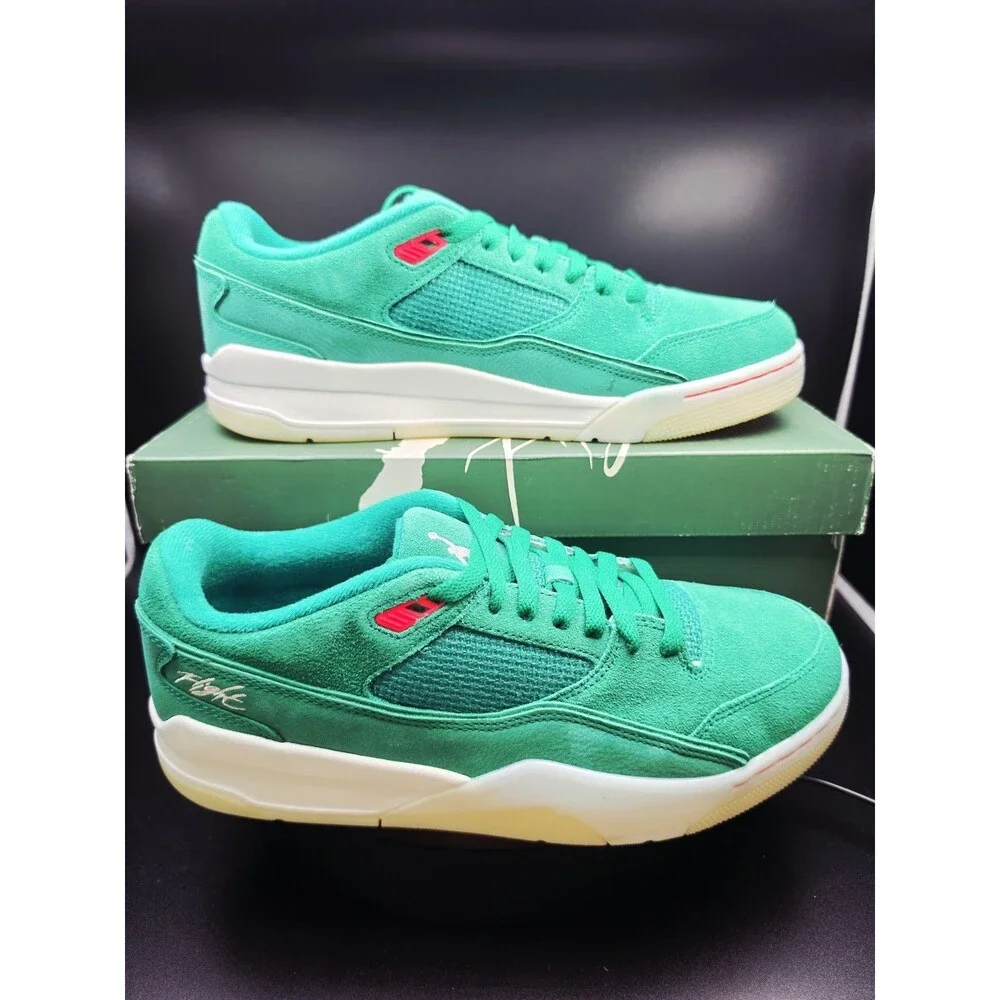 Jordan Flight Court Low Top Lace-Up Suede Sneaker Malachite/Sail US 10.5 MEN